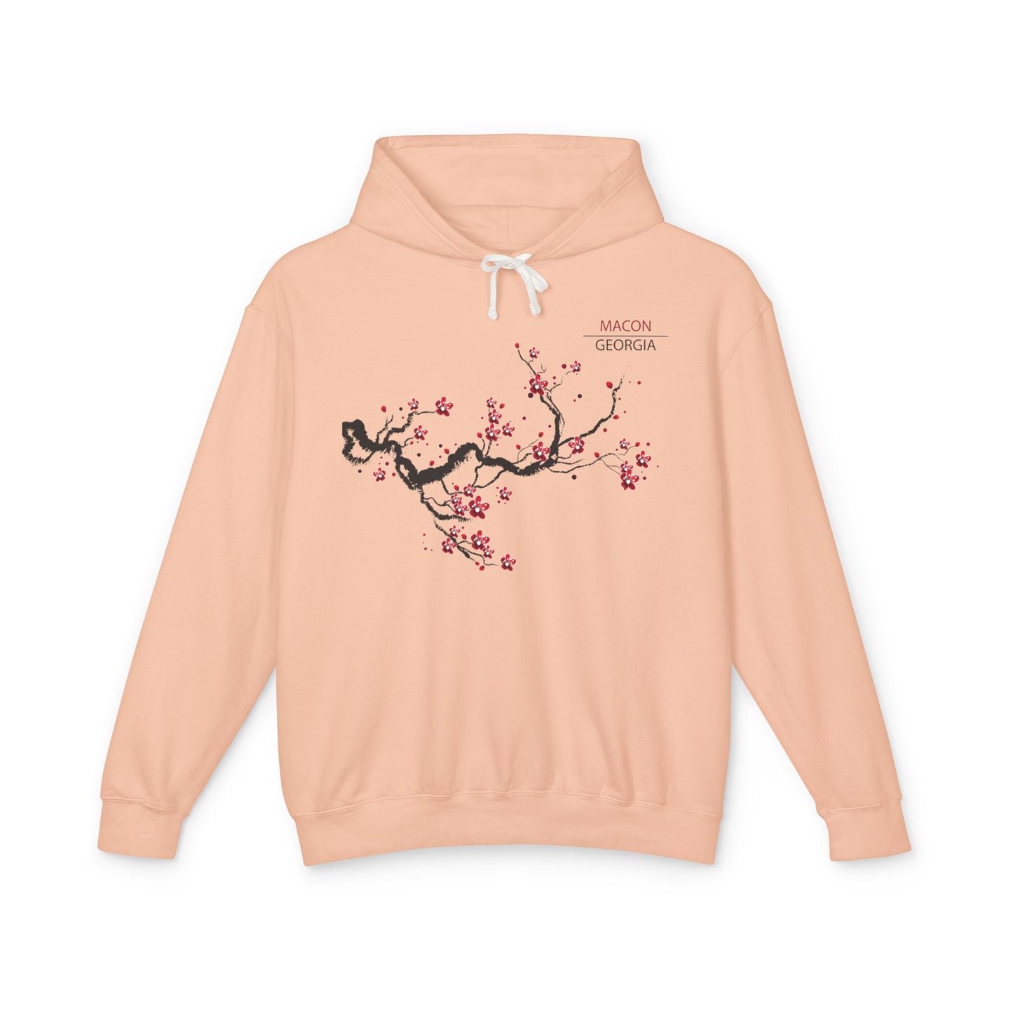 Unisex Lightweight Hooded Sweatshirt - Cherry Blossom Love Design - Perfect Gift for Cherry Blossom Festival!