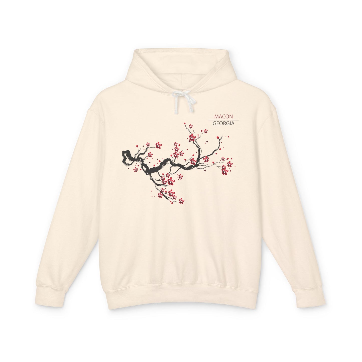 Unisex Lightweight Hooded Sweatshirt - Cherry Blossom Love Design - Perfect Gift for Cherry Blossom Festival!