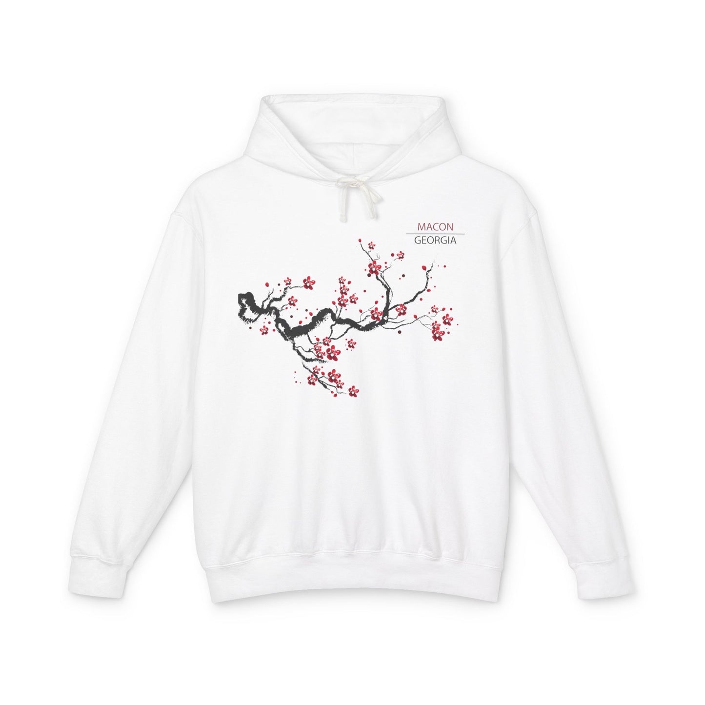 Unisex Lightweight Hooded Sweatshirt - Cherry Blossom Love Design - Perfect Gift for Cherry Blossom Festival!