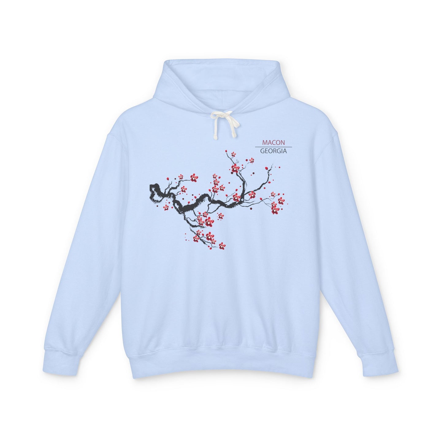 Unisex Lightweight Hooded Sweatshirt - Cherry Blossom Love Design - Perfect Gift for Cherry Blossom Festival!